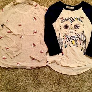 Two Girls size 8 shirts from Justice and Tea